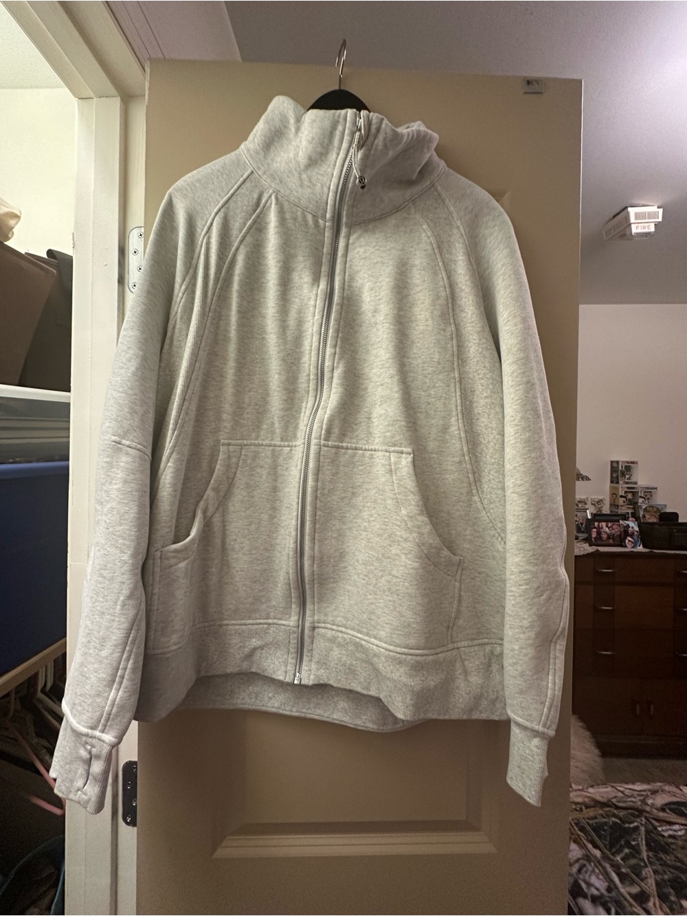 lululemon athletica Light Gray Full-Zip Hoodie